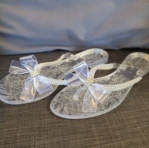 Clear Plastic Bow Sandals